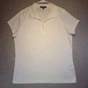COAL HARBOR White Short Sleeve Women's Polo Shirt NWOT in  Size Large